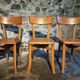 Vintage French bistro chairs in beech – Set of 3, 1950s café chairs