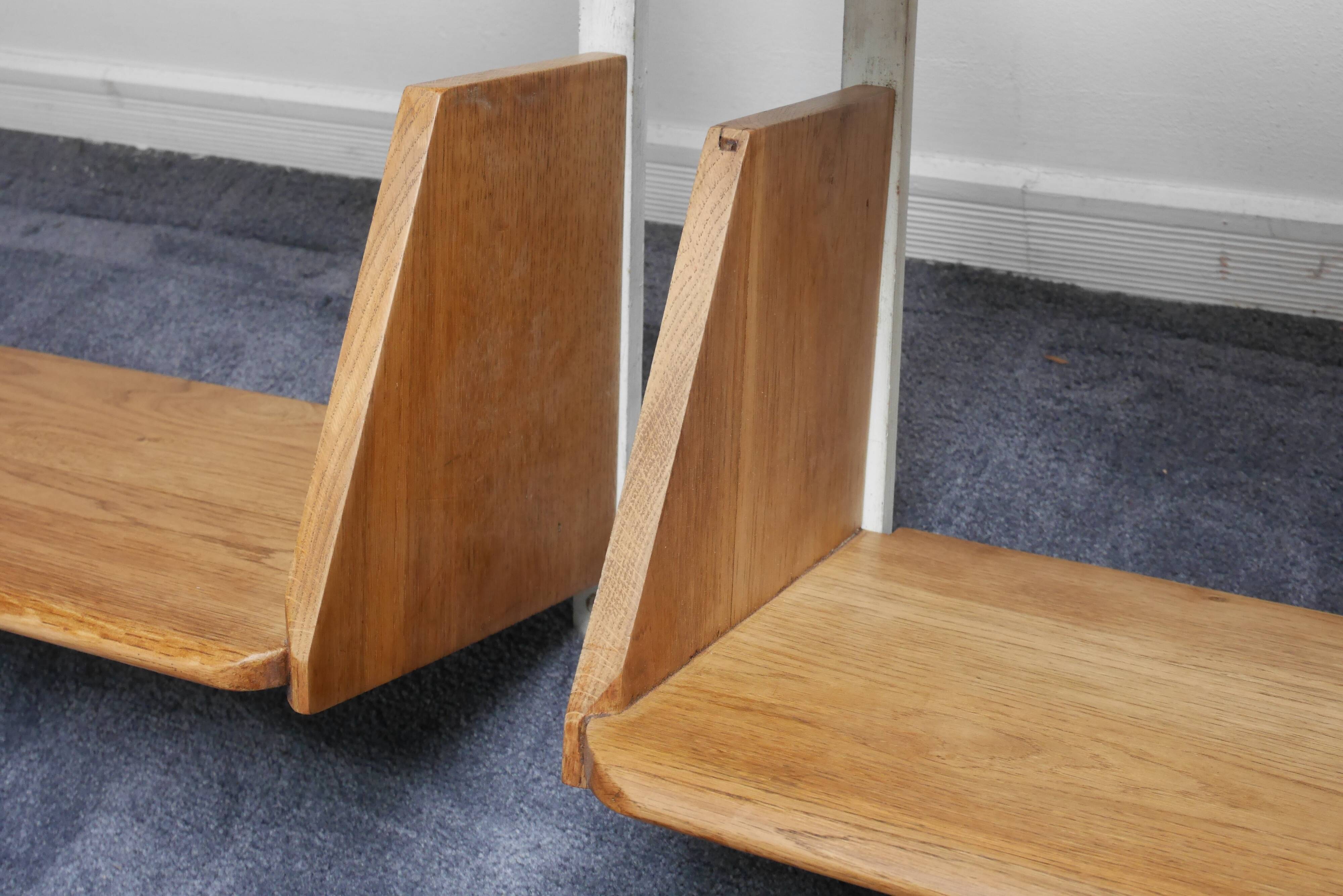 4 wooden wall shelves from the 1950