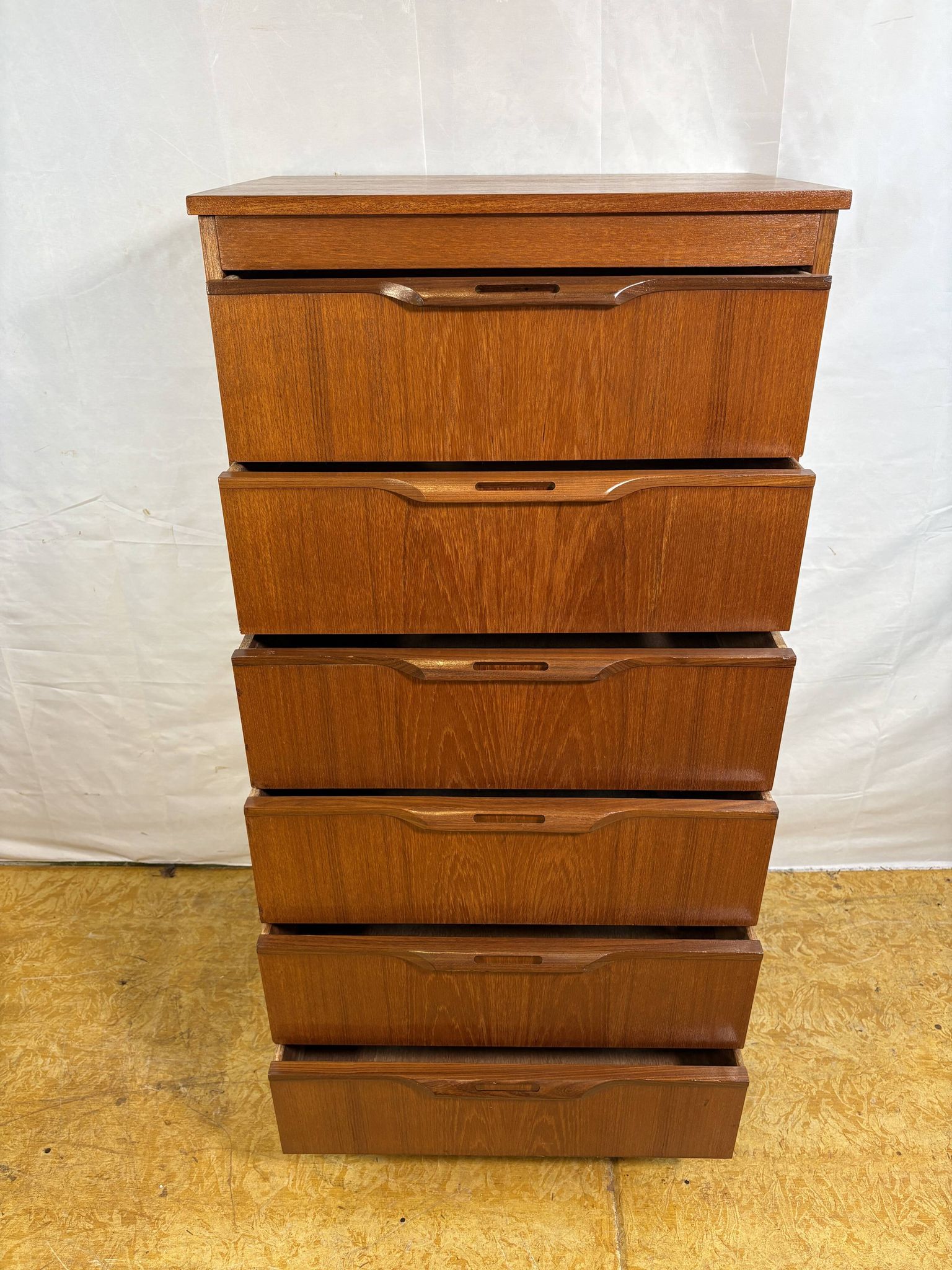 Mid-Century Retro Vintage Teak Chest of Drawers by Sakol 1960s  Six Drawers