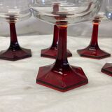 Ensemble de 6 verres à pied vintage