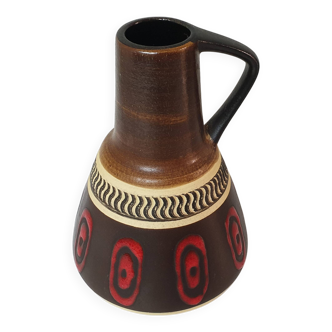 Vase en céramique motif retro années 60's  70's signé Germany