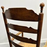 19th century handcrafted and carved ladder back chair, circa 1840s.
