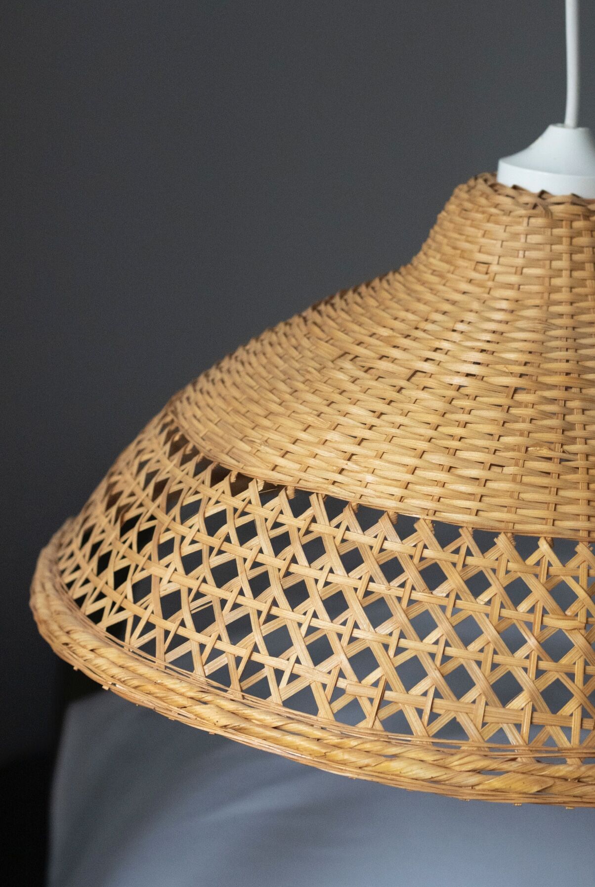 Vintage rattan wicker pendant lamp
