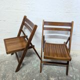 Pair of wooden folding chairs