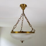 Gilt bronze pendant glass globe cised Napoleon style 3