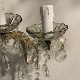 Appliques vintage en cristal et verre de Murano, années 1960, ensemble de 2