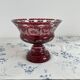 Large red and white overlay glass bowl, Bohemian 20th century