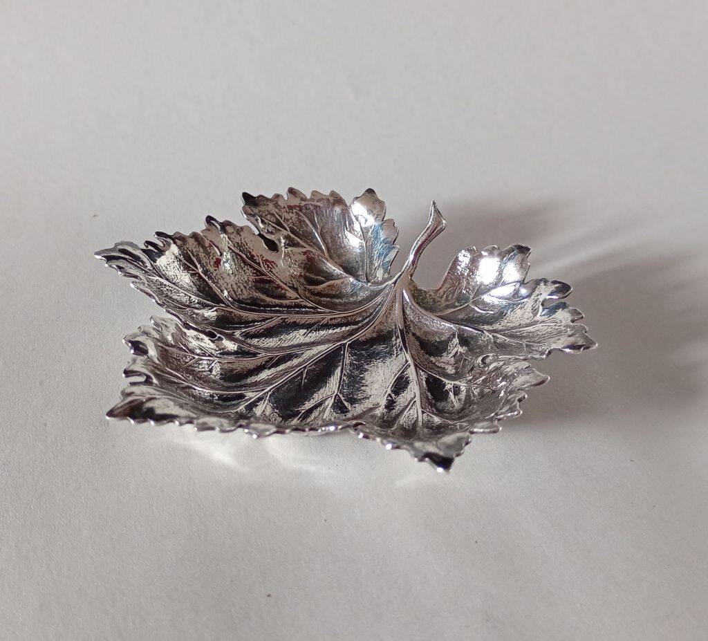 Gianmaria Buccellati Sterling Silver Vine Leaf Dish Italian 925 Silver