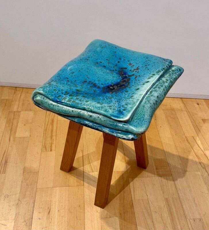 Stool in porcelain & oak by Judith van den Boom, Netherlands, 2012