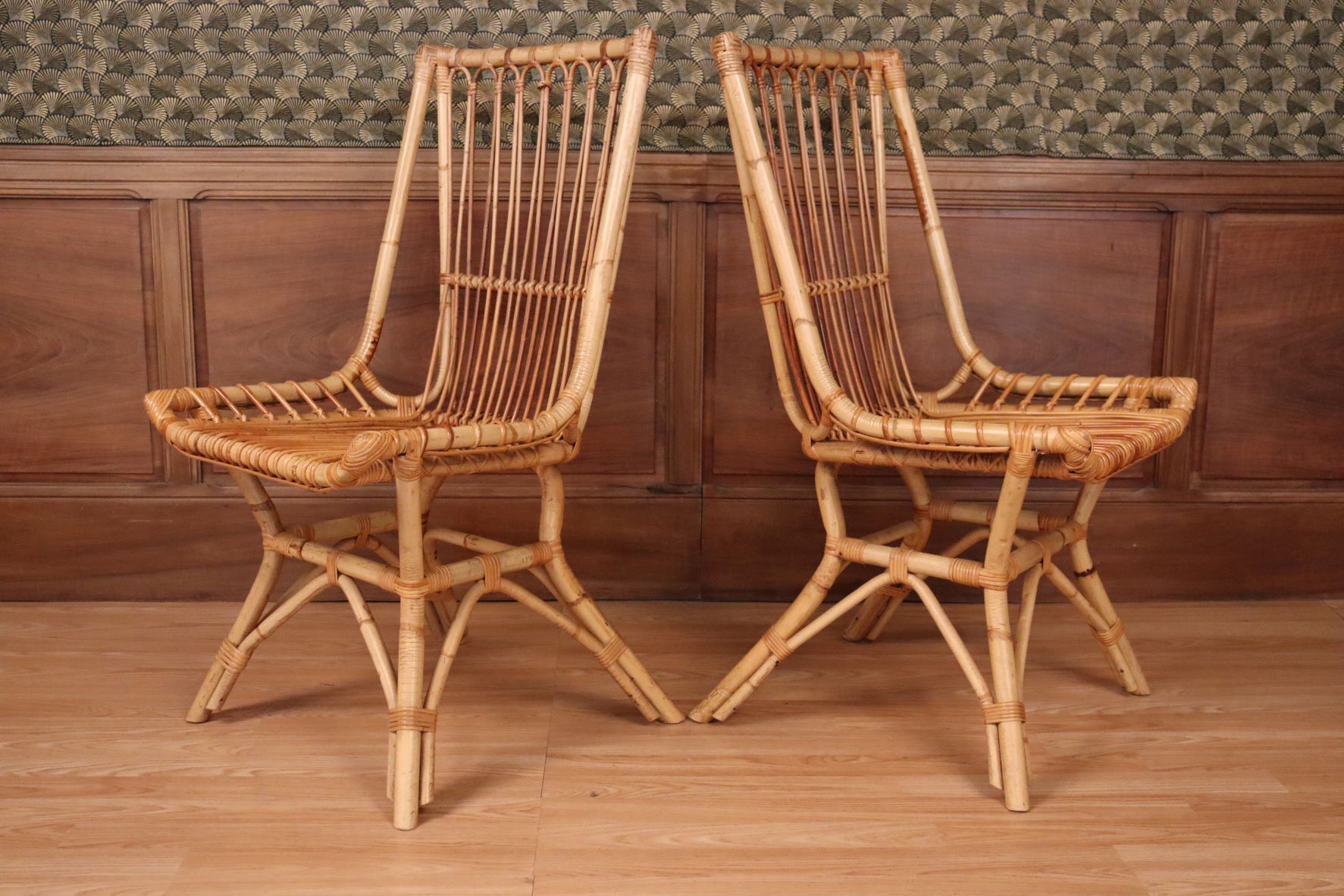 Pair of rattan chairs