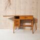 Bureau en bois, pieds compas