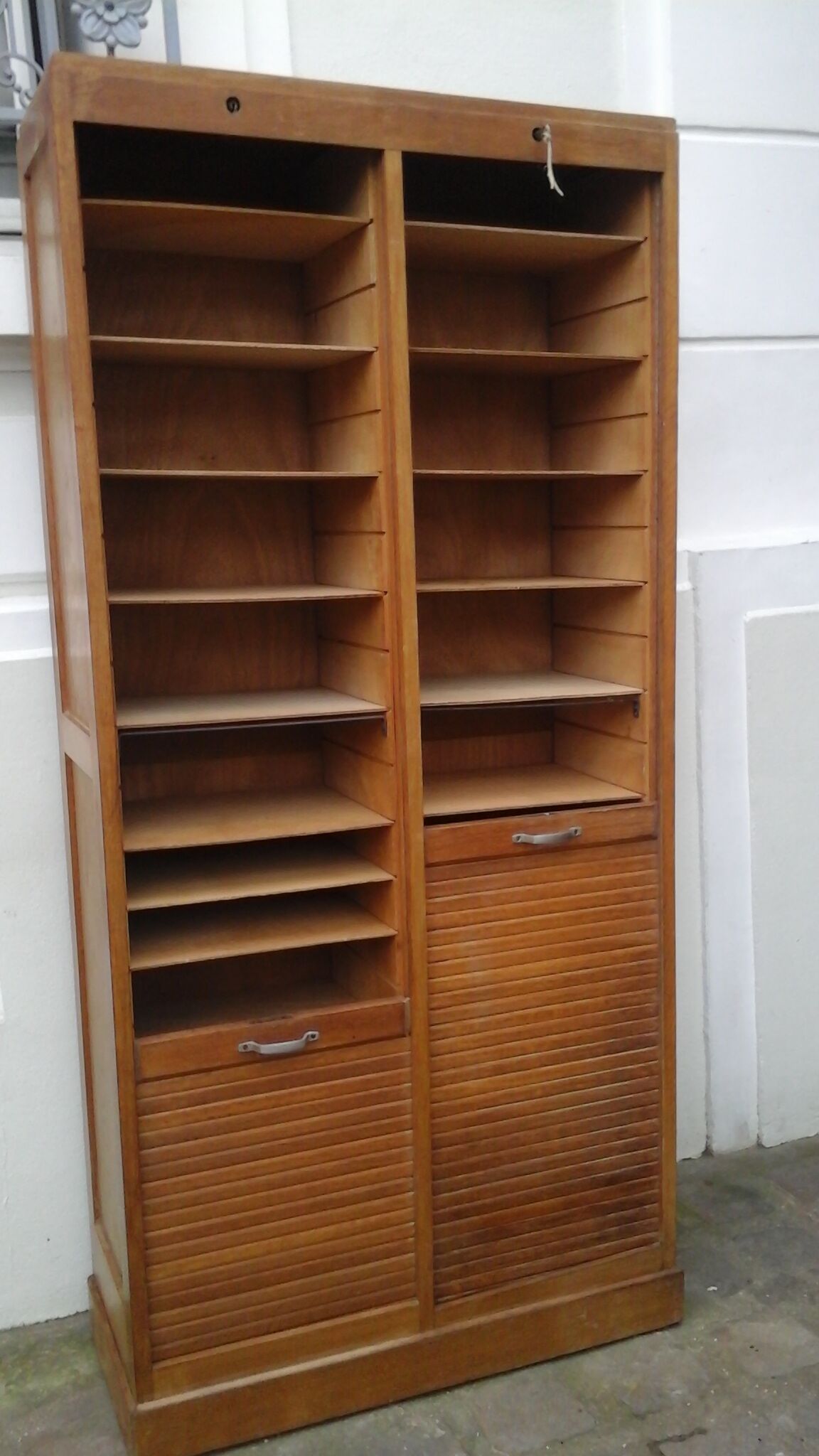 Binder with double curtains old oak