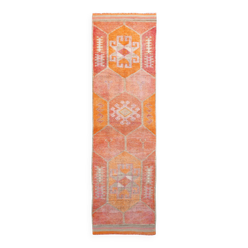 Multicolor Narrow Rug, 93x325Cm Turkish Orientel Runner, 3x11 Handwoven Rug