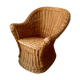 Braided wicker armchair