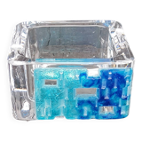 Crystal and glass paste ashtray Daum design from the 80s