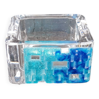 Cendrier en cristal et pâte de verre Daum design des années 80
