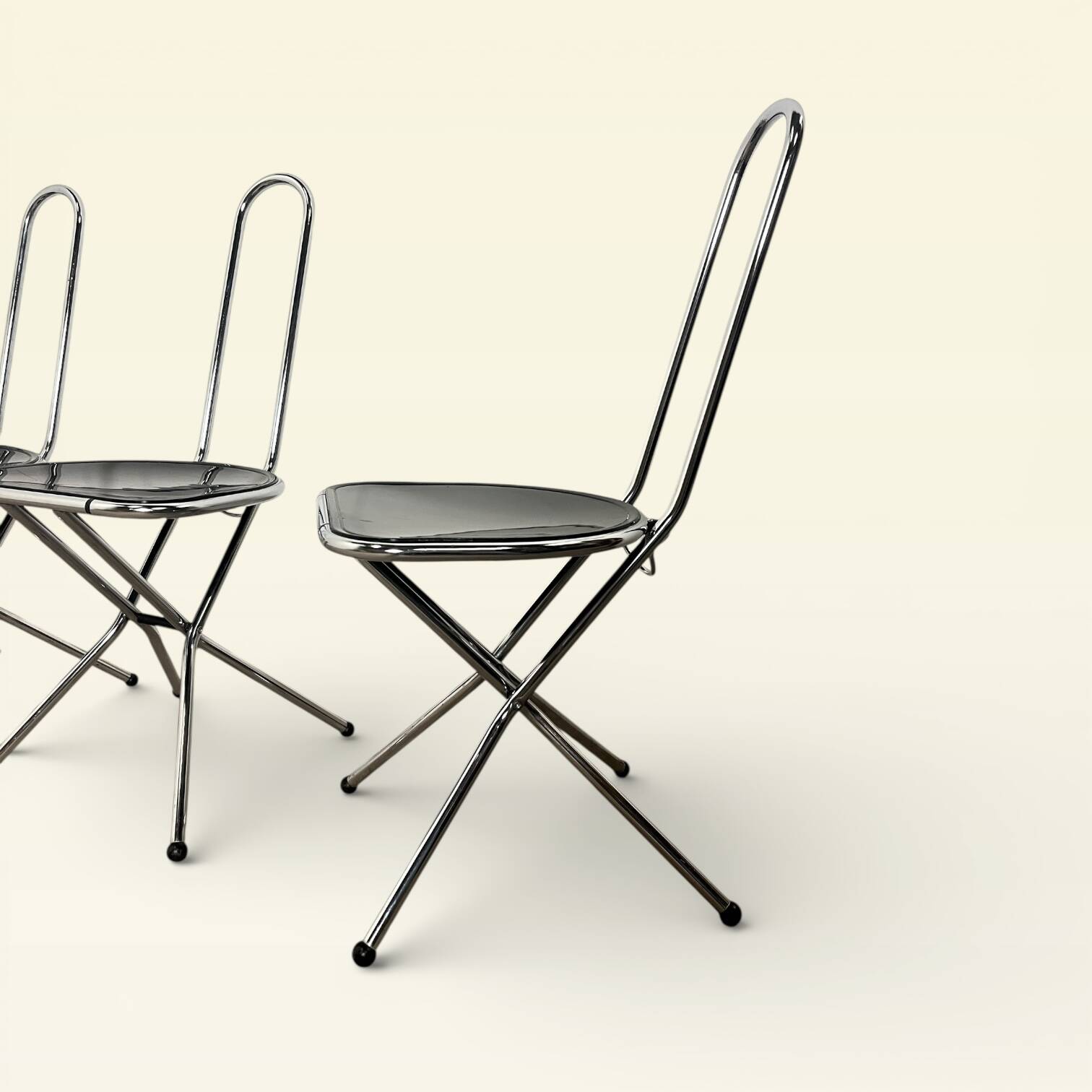 Set of 4 post-modern folding chairs, Niels Gammelgaard, Ikea, 198