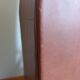 Scandinavian brown skai and wood armchair