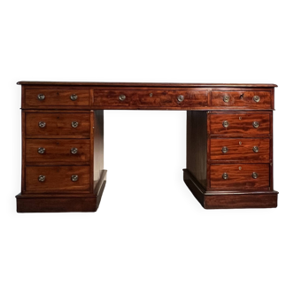 Cabinet desk - mahogany Victorian pedestal desk England 19th century