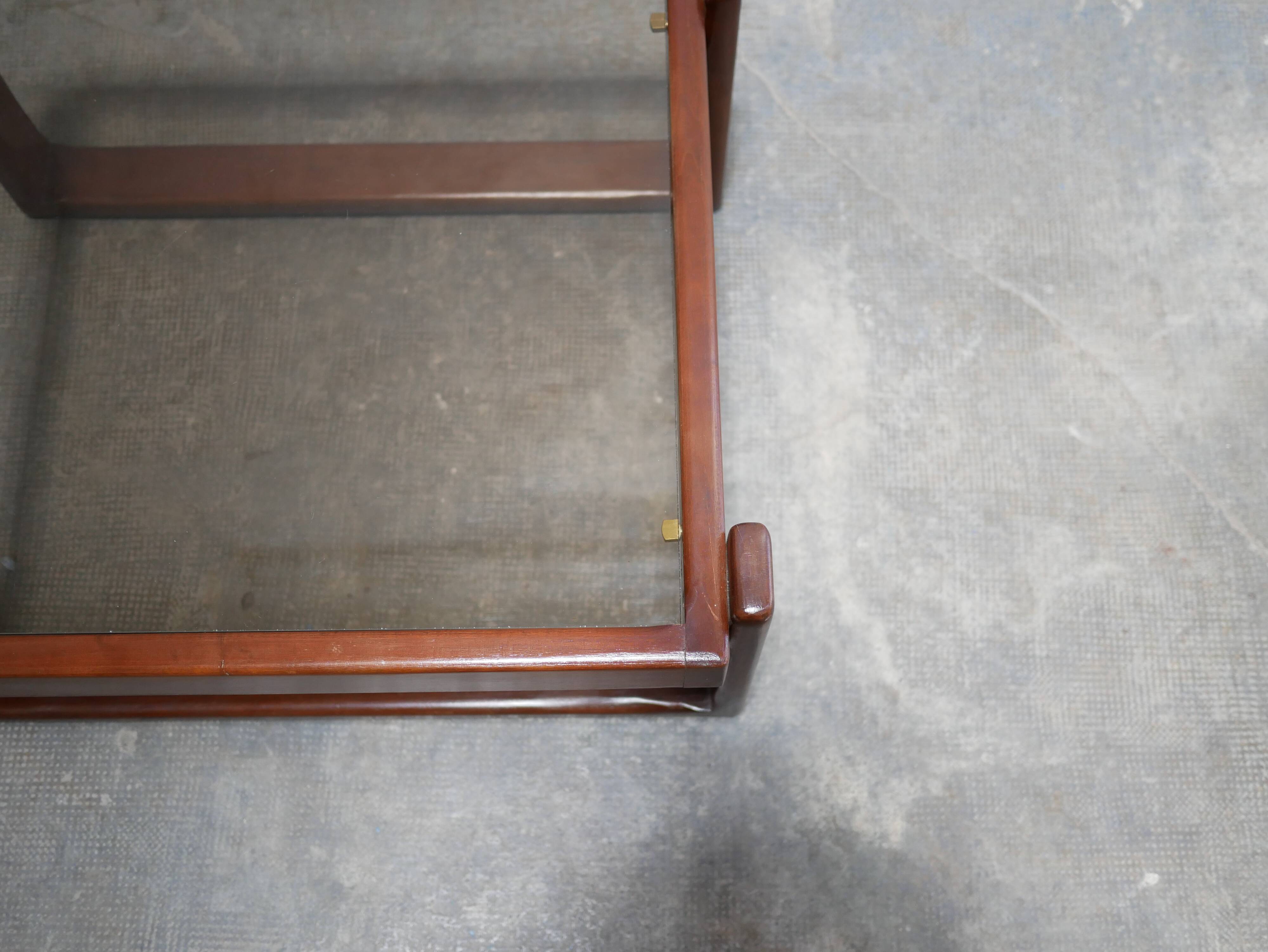 Vintage teak and glass coffee table