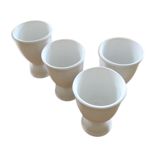 Lot de 4 coquetiers blanc mat