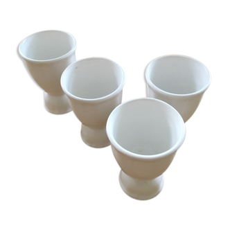 Set of 4 matte white egg cups