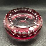 Val st Lambert ashtray in red crystal -sig