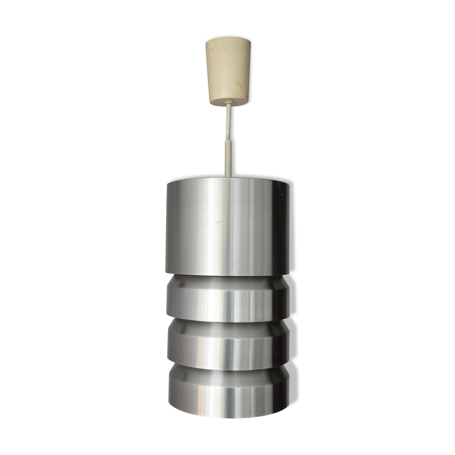 Brushed Aluminum hanging lamp, Germany, 1960s