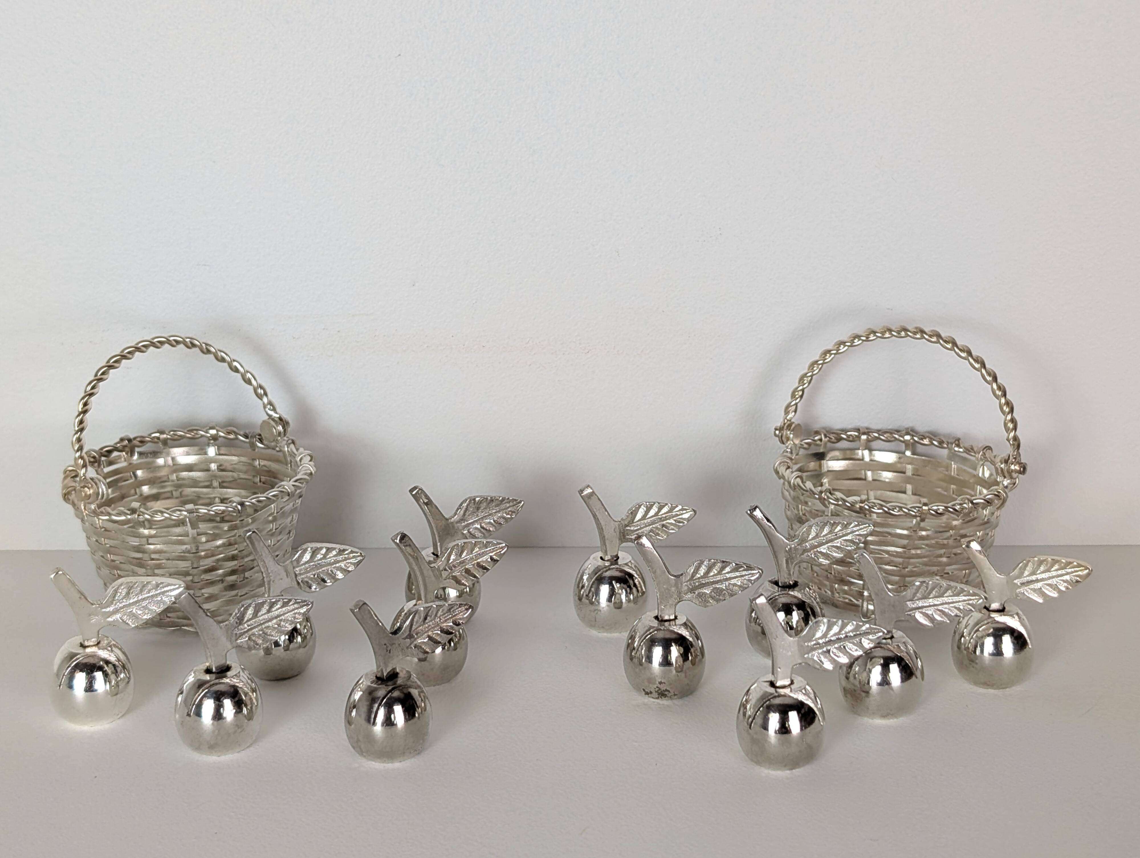 12 silver metal place markers