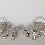 12 silver metal place markers