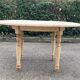 Renovated oval extendable round table in raw wood 115-160cm
