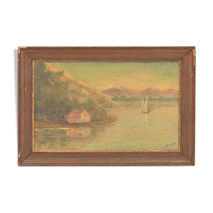huile sur bois paysage
