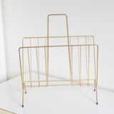 Vintage magazine holder in gold metal