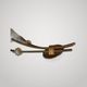 Vintage annees 50 applique murale laiton 3 tulipes verre mouchete maison lu