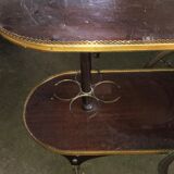 Brass and wood rolling table