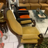 Antique armchair, Voltaire, styled swan neck restoration