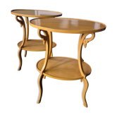 Pair of side tables decorated with swans. Empire style, Italy mid-1900s.