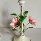 Bouquet lamp to table in vintage painted sheet vinyl lampshade