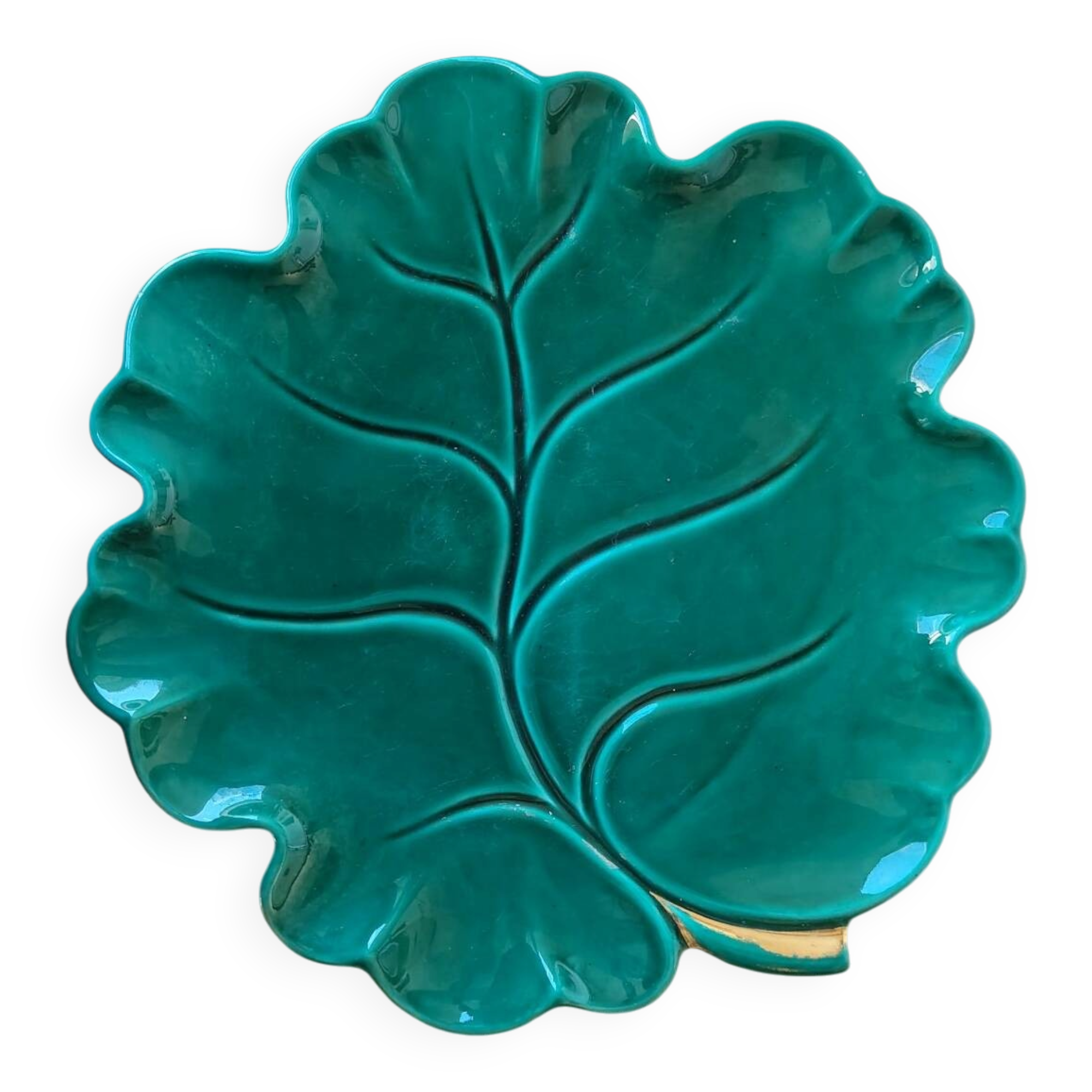 Green ceramic plate Vallauris