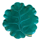 Plat feuille Vallauris en céramique verte