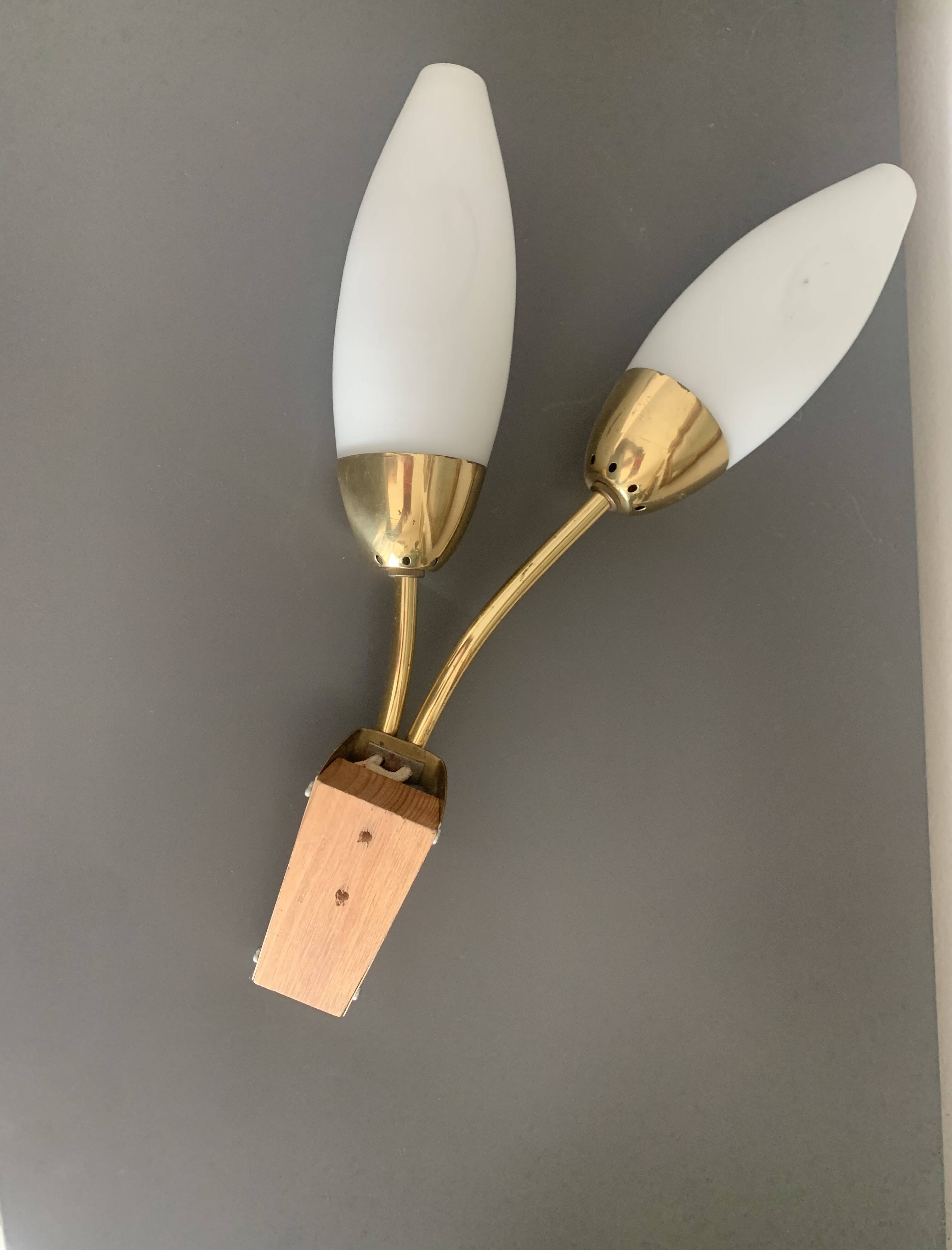 Wall lamp with glass shades, 1960s