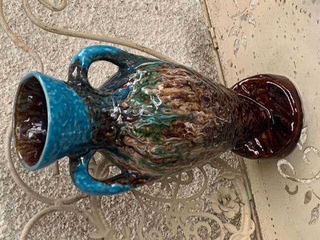 Amphora vase in slurry, glazed ceramic style vallauris vintage