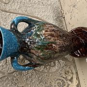 Vase amphore en barbotine, céramique émaillée de style vallauris vintage