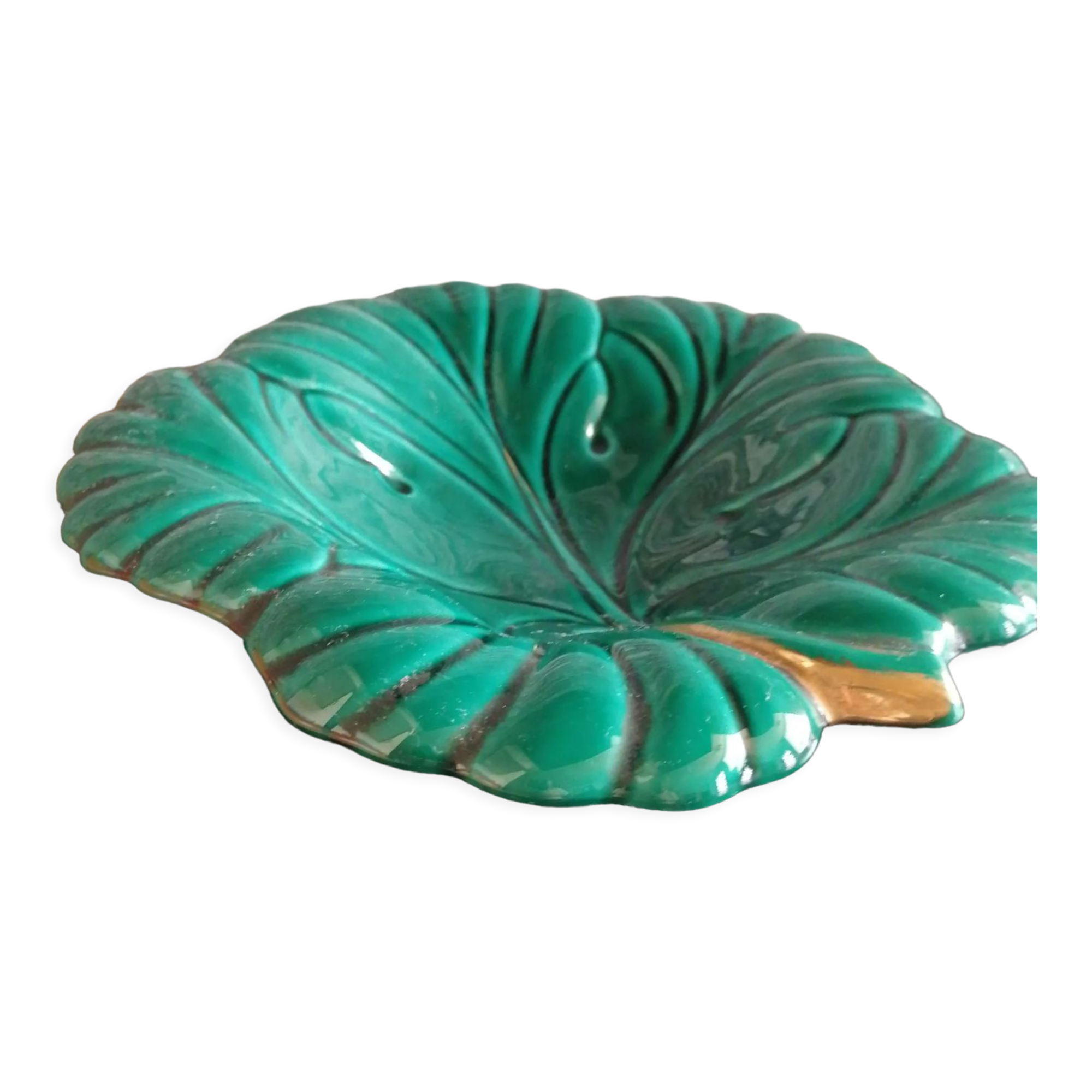 Ceramic fruit cut style vallauris 1950 60 green