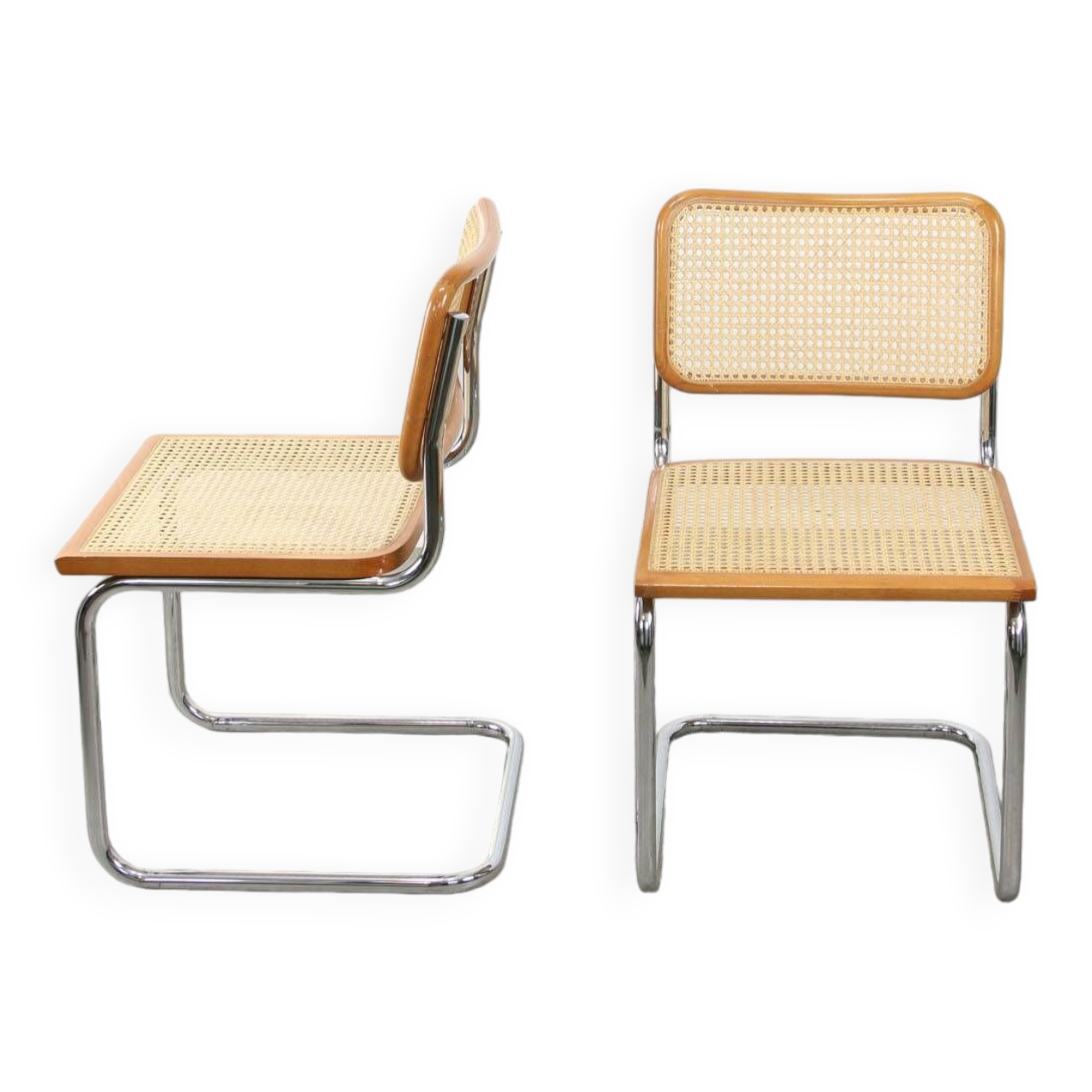 Ensemble de 2 chaises vintage B32 Cesca par Marcel Breuer, années 80.