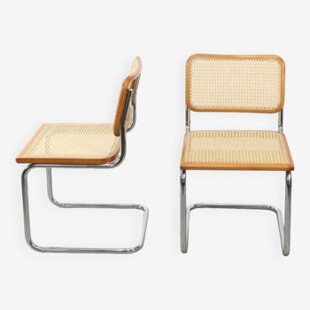 Suite de 2 chaises vintage B32 Cesca par Marcel Breuer, années 80