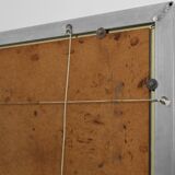 Large Mid-Century Belgo Chrome Mirror in Metal and Fumé Glass, Belgium 1980