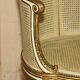 Louis XVI Bergère canapé in gilded wood with double caning