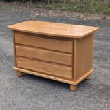 Brutalist chest of drawers in vintage elm 1980