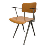 Chaise mid century accoudoirs marko holland bois métal marron noir vintage rétro chaise d'architecte